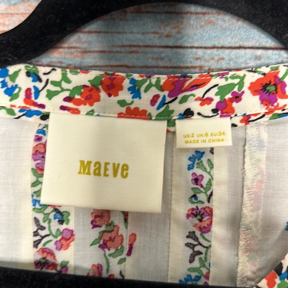 Anthropologie Maeve Floral Top Boho Chic Size 2 - Picture 6 of 7